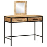 vidaXL Table de Maquillage 100x40x75/120 cm Bois Massif Mangue Rugueux