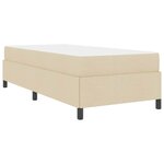 vidaXL Lit à ressorts Crème  Noir 90 x 200 cm Tissu  Bois Engineered