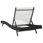 vidaXL Chaise longue 1-personne Noir et Blanc 70 x 197 x 82 cm