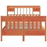 vidaXL Cadre de lit sans matelas cire marron 140x190cm bois pin massif