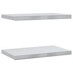 vidaXL Étagères murales 2 Pièces 50x30x3 cm argenté acier inoxydable