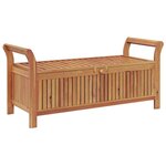 vidaXL Banc de rangement de jardin avec coussin 126 cm Bois d'acacia