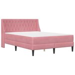 vidaXL Cadre de lit avec matelas Rose 140 x 200 cm Velours