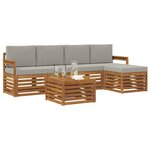 vidaXL Ensemble de canapés d'extérieur 6 Pièces Gris Naturel et Clair