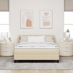 vidaXL Lit à ressorts avec matelas Crème 140 x 190 cm tissu