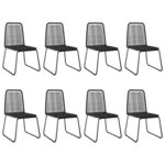 vidaXL Ensemble à manger de jardin 9Pièces PVC résine tressée noir marron