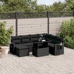 vidaXL Salon de jardin 9 Pièces avec coussins noir résine tressée