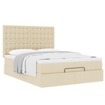 VidaXL Cadre de lit ottoman avec matelas crème 140x190 cm tissu
