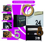 Numéro 8-Numéro adhésif pour boîtes aux lettres - Vinyle épais texturé, hauteur 50 mm - Bois Miel