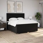 vidaXL Sommier à lattes de lit avec matelas Noir 180x200 cm Tissu