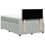 vidaXL Sommier à lattes de lit et matelas Gris clair 120x200cm Velours