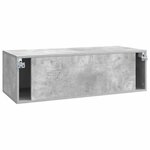 vidaXL Meuble TV mural Gris béton 98 x 41 x 30 cm Bois d'ingénierie