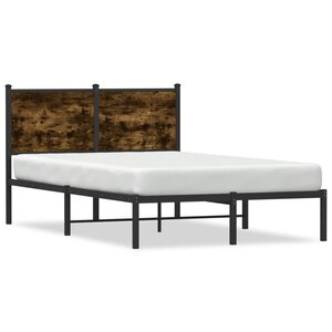 vidaXL Cadre de lit en métal sans matelas chêne fumé 120x200 cm
