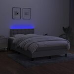 vidaXL Sommier à lattes de lit matelas LED gris clair 120x190 cm tissu