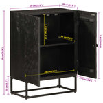 vidaXL Buffet noir 55x30x76 cm bois massif de manguier et fer