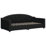 vidaXL Lit de jour avec gigogne et tiroirs noir 90x190 cm tissu
