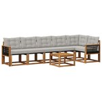 vidaXL Ensemble de canapés d'extérieur 7 pc Naturel et gris clair