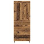 vidaXL Haut Armoire 2 Pièces Bois Ancien Bois Aggloméré et Verre