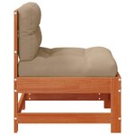 vidaXL Sofa de jardin milieu Bois de pin massif Brun cire