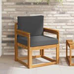 vidaXL Canapé d’extérieur Bois d'acacia massif et polyester Naturel