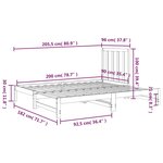 vidaXL Lit coulissant sans matelas gris 2x(90x200) cm