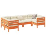 vidaXL Salon de jardin 6 Pièces avec coussins cire marron bois pin massif