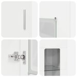 vidaXL Haut Armoire avec porte FLORIN Blanc brillant 60 x 35 x 182 cm
