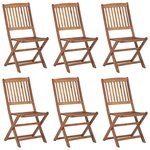 vidaXL Chaises pliables de jardin lot de 6 avec coussins Bois d'acacia