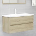 vidaXL Armoire d'évier et lavabo intégré Chêne sonoma Bois ingénierie