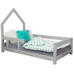 Lit cabane enfant POPPI 80 x 160 gris clair 2