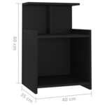 vidaXL Tables de chevet 2 Pièces Noir 40x35x60 cm Aggloméré