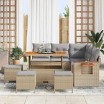 vidaXL Ensemble de canapé de jardin 9 Pièces beige et gris clair