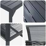 vidaXL Ensemble de Salle à Manger de Jardin de 7 Pièces en Acier Noir et Poly Rattan