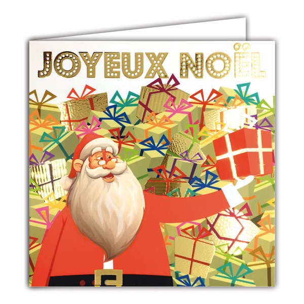 Carte Joyeux Noël avec Enveloppe Blanche 15x15cm