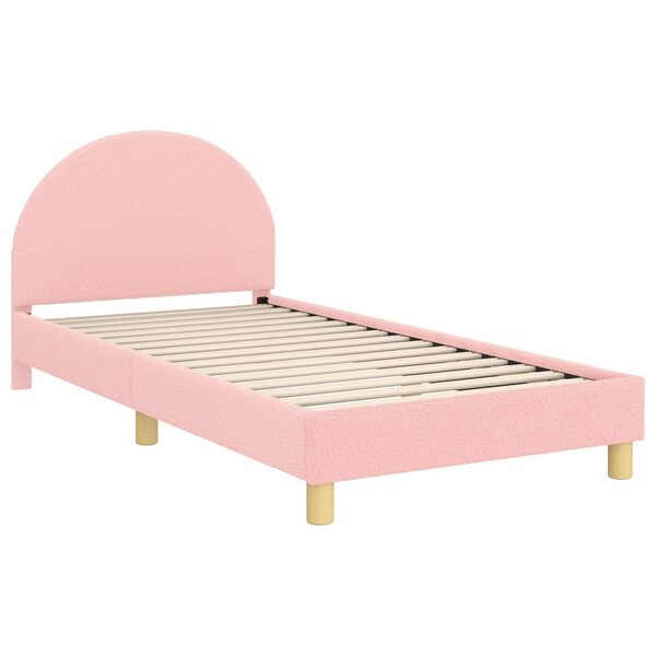 vidaXL Cadre de lit pour enfants avec tête de lit Rose 90 x 200 cm