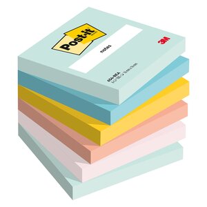 Notes repositionnables couleurs beachside post-it 76 x 76 mm - bloc de 100 feuilles - lot de 12