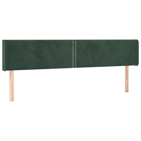vidaXL Tête de lit avec oreilles Vert foncé 183x16x78/88 cm Velours