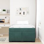 vidaXL Cadre de lit avec matelas Vert foncé 120 x 200 cm tissu