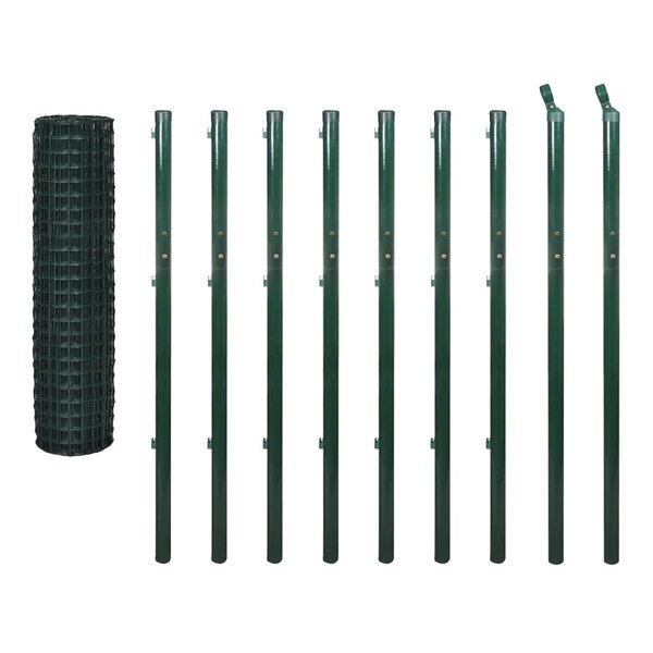 vidaXL Clôture Euro Acier 10 x 1 7 m Vert
