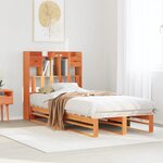 vidaXL Lit bibliothèque sans matelas cire marron 90x200 cm pin massif