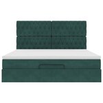 VidaXL Cadre de lit ottoman avec matelas vert foncé 180x200cm velours
