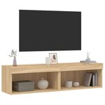 vidaXL Meubles TV avec lumières LED 2 Pièces chêne sonoma 60x30x30 cm