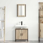vidaXL Ensemble de mobilier de salle de bain avec étagère 2 Pièces Marron