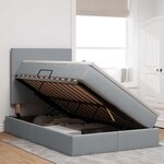 vidaXL Lit avec rangement et matelas Gris clair 120 x 200 cm tissu
