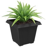 vidaXL Pot de Fleurs Carré 6 pc Noir 38 x 38 x 30 cm Plastique