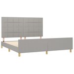 vidaXL Cadre de lit avec tête de lit Gris clair 180x200 cm