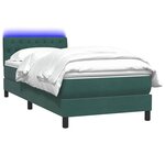 vidaXL Sommier à lattes de lit et matelas et LED vert foncé 90x210 cm velours