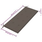 Vidaxl banc de jardin avec coussin 120 cm bois d'acacia massif