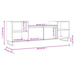 vidaXL Meuble TV Blanc brillant 160x35x55 cm Bois d'ingénierie