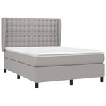 vidaXL Sommier à lattes de lit avec matelas Gris clair 140x190cm Tissu